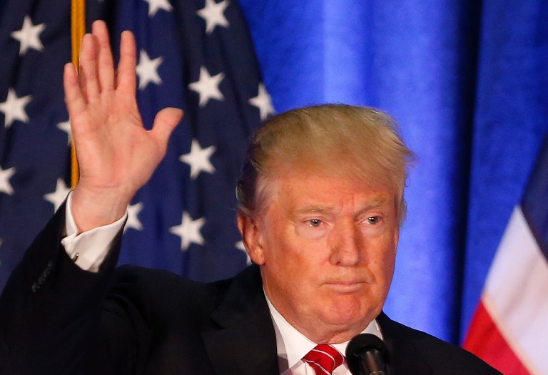 Donald Trump charged Democratic politicians with enacting policies that have decimated the black community, while continuing to seek its support. (AP Photo/Gerald Herbert)