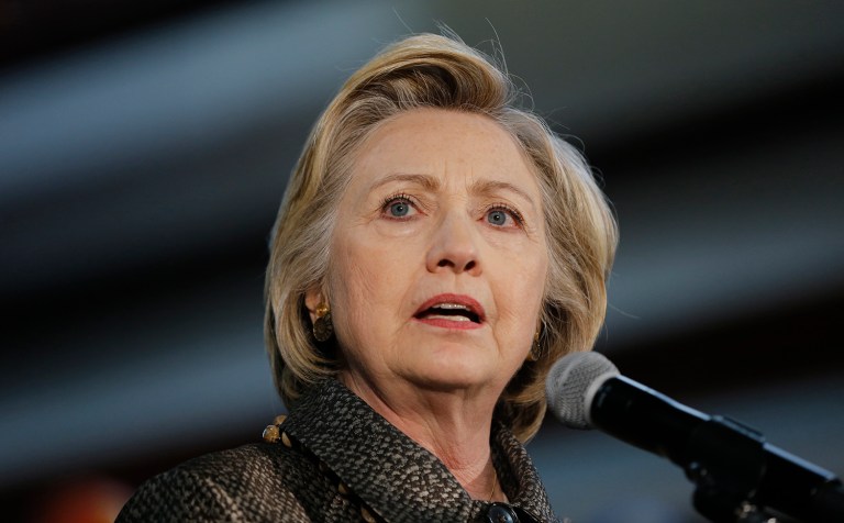 Clinton tweeted out thanks to supporters who left signs on her street expressing their gratitude. (AP Photo/Matt Rourke)