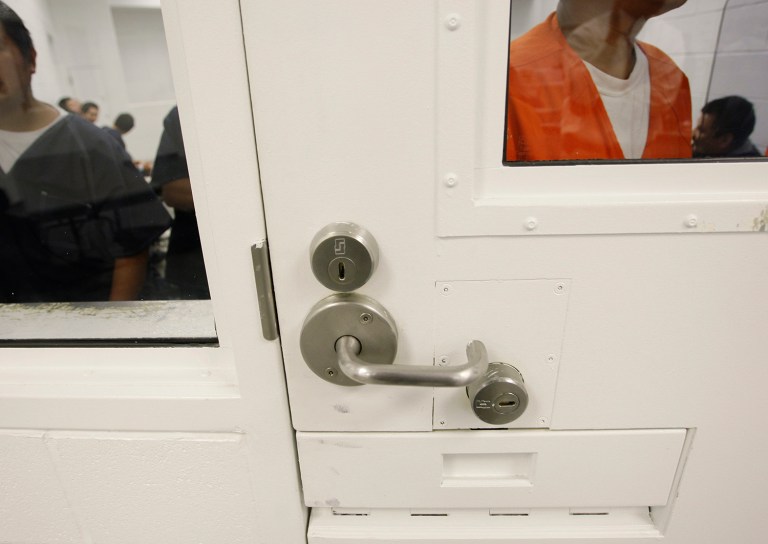 The data shows that about 24 percent of the federal prison population are foreign born, 45,493. Of those, just 3,939 are U.S. citizens, and the remaining 41,554 are illegally in the United States. (AP Photo/Ted S. Warren)