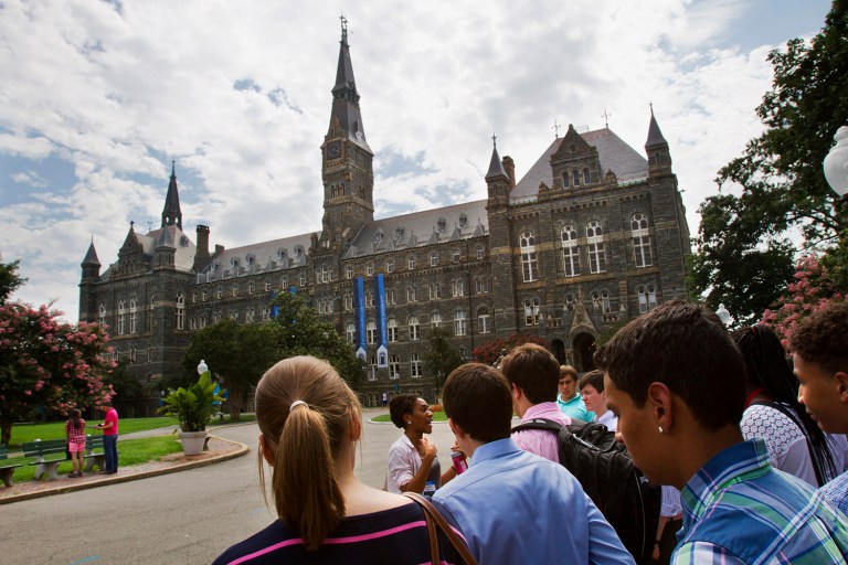 Georgetown University will give preference in admissions to the descendants of slaves owned by the Maryland Jesuits as part of its effort to atone for profiting from the sale of enslaved people, the president of the prominent Jesuit university in Washington announced Thursday. (AP Photo/Jacquelyn Martin, File)