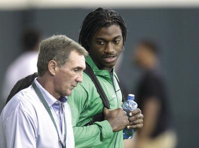 Tony Gutierrez/APCoach Mike Shanahan and the Redskins will likely use the No. 2 pick in the NFL Draft on quarterback Robert Griffin III.