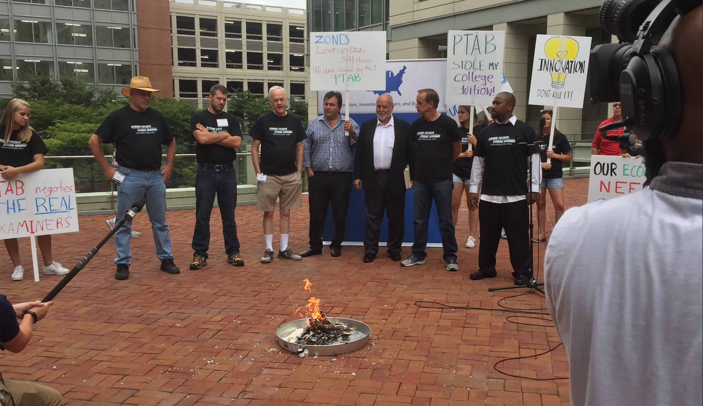 Former Trump aide Michael Caputo leads patent protest