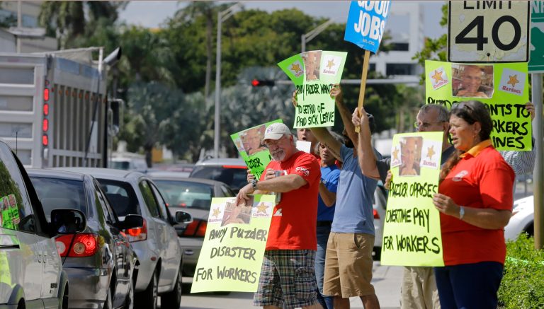 A second office landlord in Florida has kicked Republican Sen. Marco Rubio out due to continued protests outside the two buildings both officials said were interfering with building operations. (AP Photo/Alan Diaz)