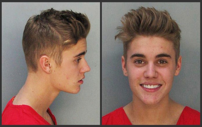Police booking mug shots made available by the Miami Dade County Corrections Department show pop star Justin Bieber after his arrest on Jan. 23. (AP Photo/Miami Dade County Jail)