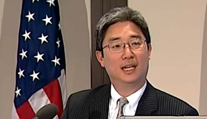 Bruce Ohr of the Justice Department speaks at an event.