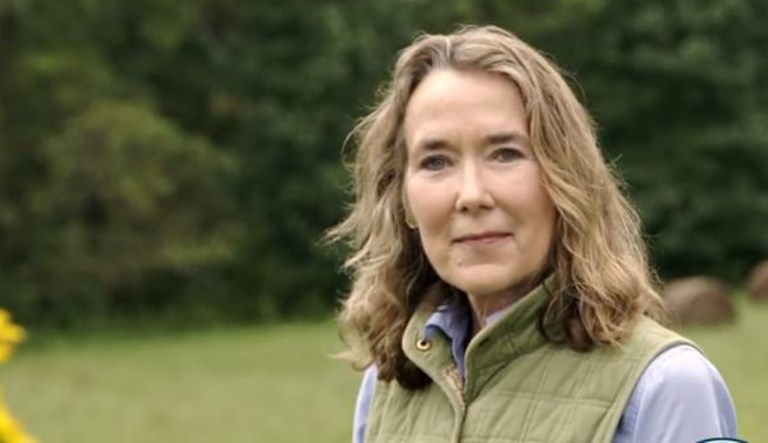 Leslie Cockburn, a Democratic candidate for Virginia's 5th Congressional District, appears in a campaign ad.