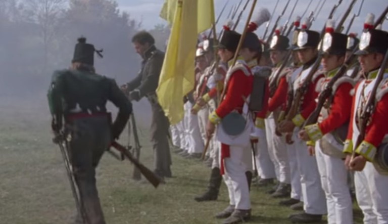 This is a scene from "Sharpe," a television series about the British Army during the Napoleonic period.