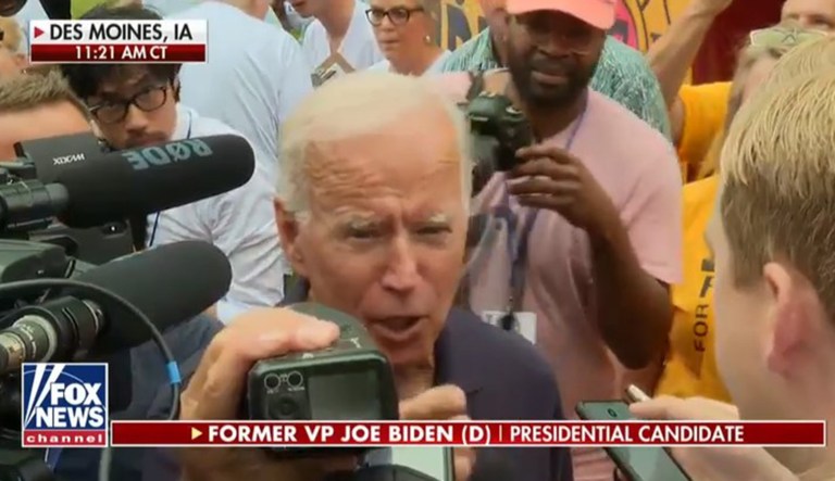 Joe Biden responds to questions from the media.
