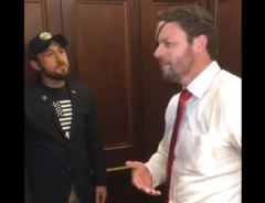 Activist veterans hound Dan Crenshaw in elevator for supporting Trump