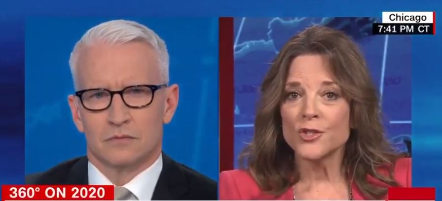 ‘Not Tom Cruise’: Marianne Williamson defends her views on antidepressants to Anderson Cooper