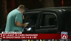 More than a dozen vehicles hit by gunfire on major interstate highways