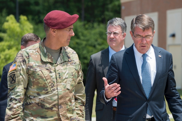 Lt. Gen. Stephen Townsend, head of the coalition fighting the Islamic State, said the fight to liberate the group's de facto capital in Syria should be coming soon. (U.S. Army photo)