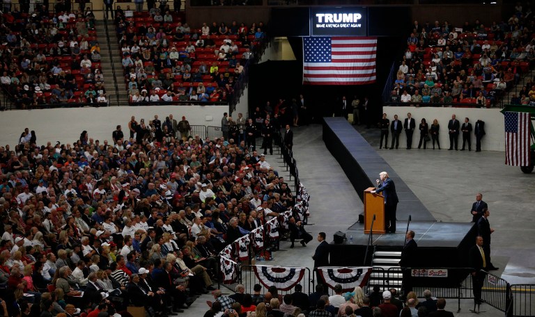 At the rally, Michael Steven Sandford had walked up to a Las Vegas police officer and said he wanted to get Trump's autograph. (AP Photo/John Locher)