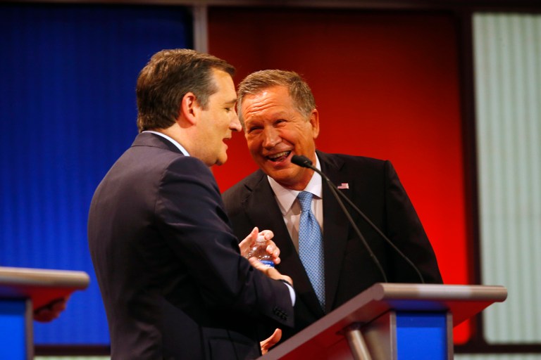 Ted Cruz and John Kasich could find themselves working together during the Republican National Convention. (AP Photo/Paul Sancya)