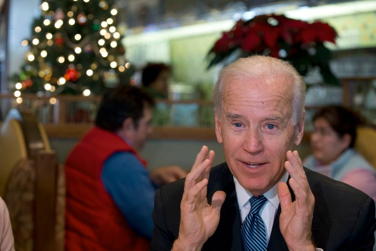   Vice President Joe Biden speaks to the media after eating lunch with middle class tax-payers, Friday, Dec. 7, 2012, at the Metro 29 diner in Arlington, Va. (AP Photo/Jacquelyn Martin)  