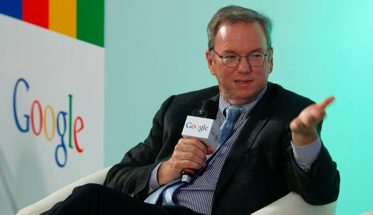 Eric Schmidt, the chairman of Google's parent company, Alphabet, said at an event hosted by the Center for a New American Security that China's military will take over the artificial intelligence industry by 2030 if the Defense Department doesn't step up. (AP Photo/Vincent Yu)
