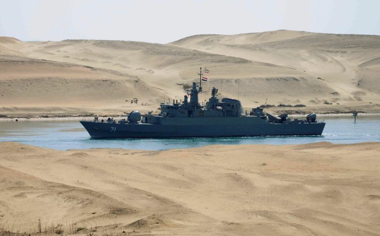   FILE - In this Tuesday, Feb. 22, 2011 file photo, the Iranian navy frigate IS Alvand passes through the Suez Canal at Ismailia, Egypt. Iran once saw the Arab Spring uprisings in the Arab world as a prime opportunity, hoping it would open the door for it to spread its influence in countries whose autocratic leaders long shunned them. But it is finding the new order no more welcoming. Egypt is a prime example. Egypt has sporadically looked more friendly toward Iran since the ouster of Hosni Mubarak 16 months ago, and the rise of the Islamists here fueled the expectations of Tehran's clerical regime that it could make inroads. (AP Photo, File)  