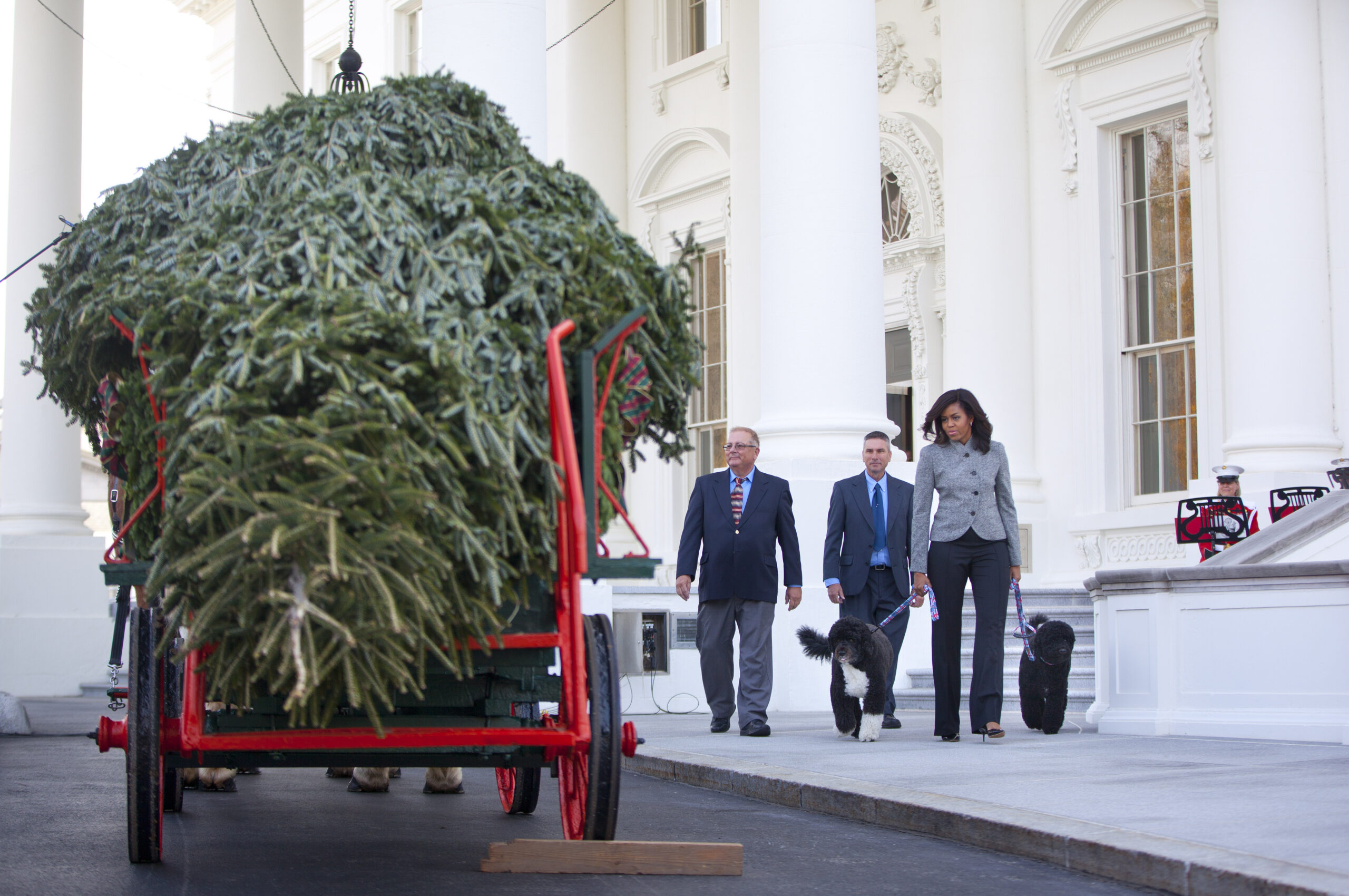 Michelle Obama welcomes annual White House Christmas tree