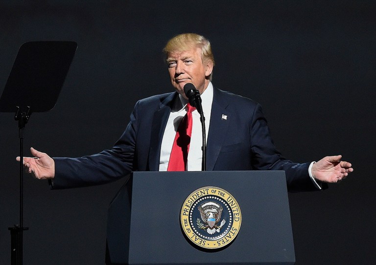 Trump said he has built relationships in the conservative House Freedom Caucus and among moderate Republican congressmen. (AP Photo/Mike Stewart)