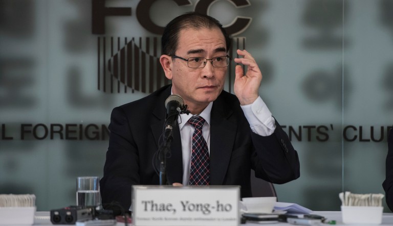 Former North Korean ambassador Thae Yong Ho argued the South Korean media is insufficient because it's not designed to undermine the northern dictatorship. (Ed Jones, Pool Photo via AP)