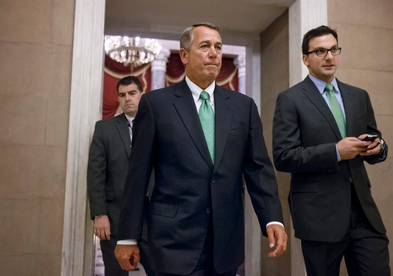 Speaker Boehner, center, and the Republican-controlled House voted again to repeal the health care law on Tuesday, Feb. 3. (AP Photo)