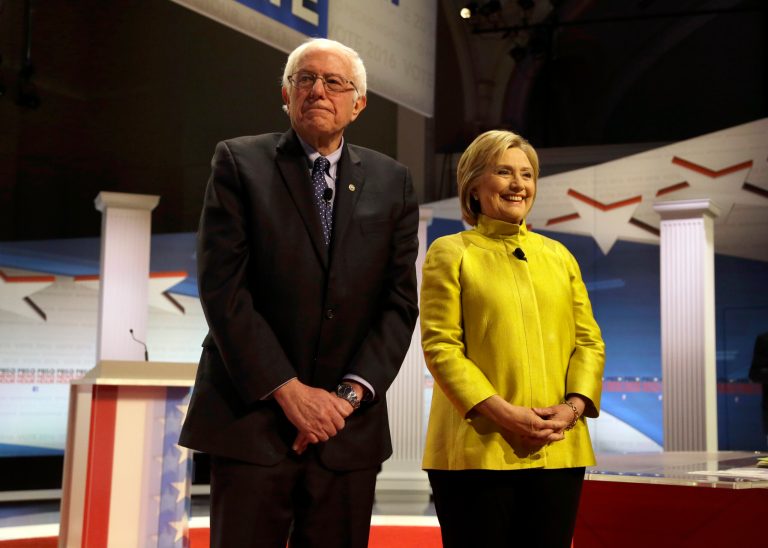 According to a new survey, Democratic presidential candidate Sen. Bernie Sanders trails rival Hillary Clinton by just 7 points following his Tuesday victory in the New Hampshire primary. (AP Photo/Tom Lynn)