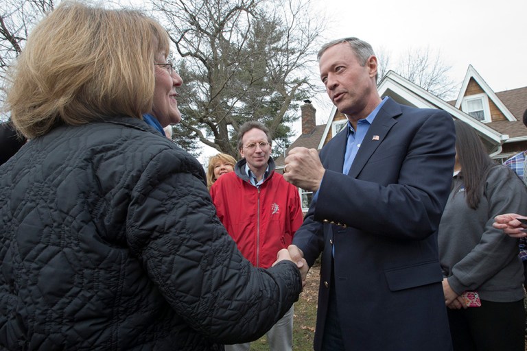Part of O'Malley's strategy involves convincing a few backers of Clinton or Sanders to join O'Malley's cause if the former Baltimore mayor initially falls a few caucus-goers shy of the 15-percent viability threshold. (AP Photo/Mary Altaffer)
