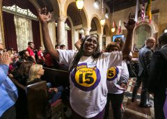 LA City Council rebuffs unions on exception to $15 wage, for now