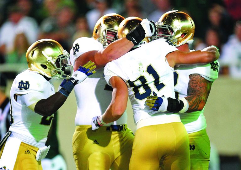 Gregory Shamus/Getty Images
Notre Dame opened the season with wins over Navy, Purdue and Michigan State.