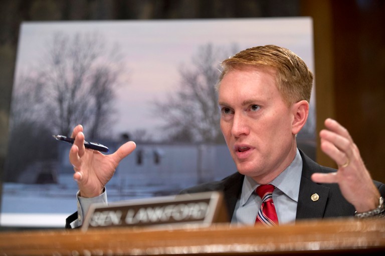 Sen. James Lankford says Obama took $500 million from a global account for the new Green Climate Fund. (AP Photo/Manuel Balce Ceneta)