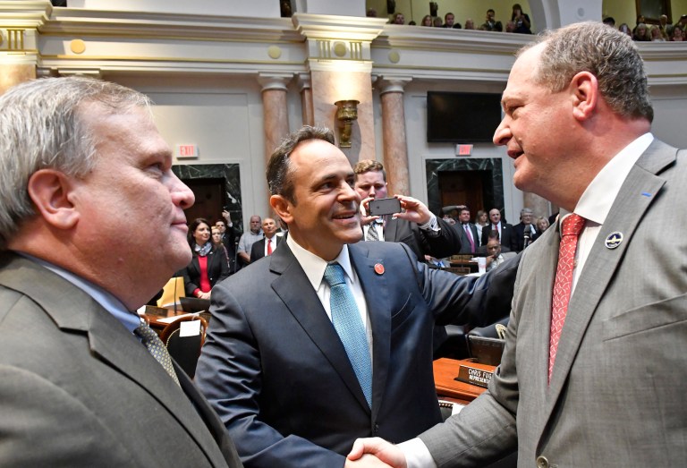 Kentucky Republican Gov. Matt Bevin has called signing a right-to-work bill one of his 