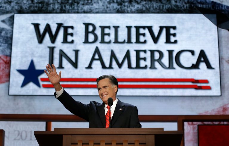 Republican presidential nominee Mitt Romney at the Republican National Convention.  (AP Photo)