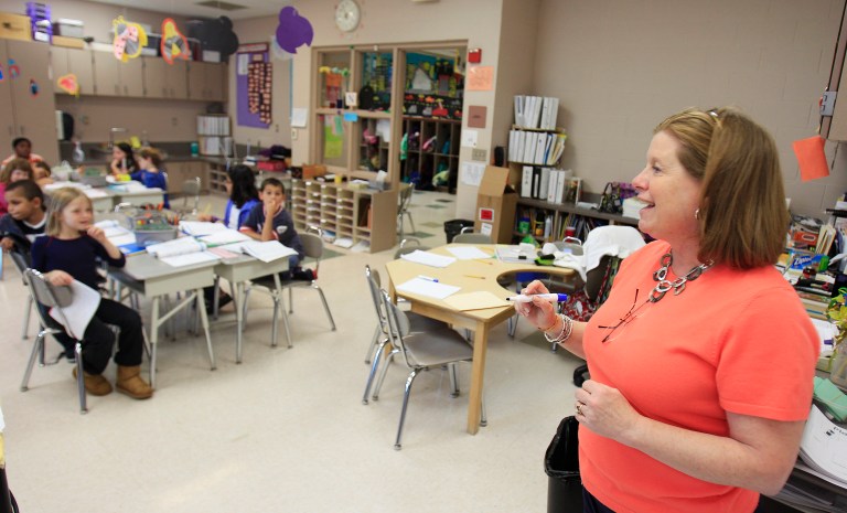 Teachers, and their unions, often complain about low teacher salaries. (AP Photo/Tony Dejak)