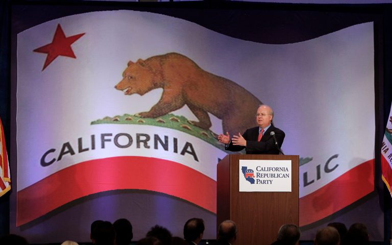 Republican strategist Karl Rove speaks at a luncheon at the California Republican Party convention, in Sacramento, Calif., Saturday, March 2, 2013. Rove told California Republicans to 