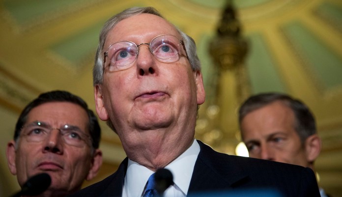Senate Majority Leader Mitch McConnell said Neil Chatterjee's record persuading Sen. Barbara Boxer on difficult legislative issues would benefit the energy watchdog. (AP Photo/Manuel Balce Ceneta)