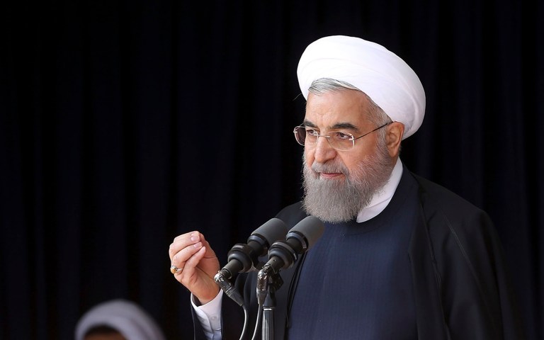 President Hassan Rouhani criticized the U.S. presidential candidates' behavior during their debates. (Iranian Presidency Office via AP)