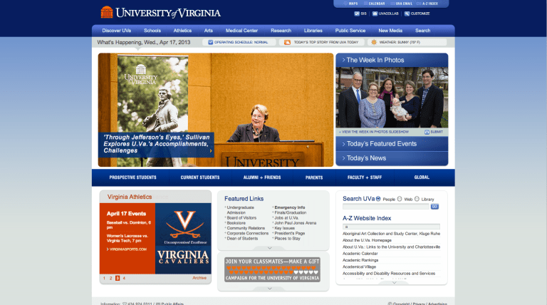The University of Virginia's website was hacked Monday night, but has since been reclaimed.