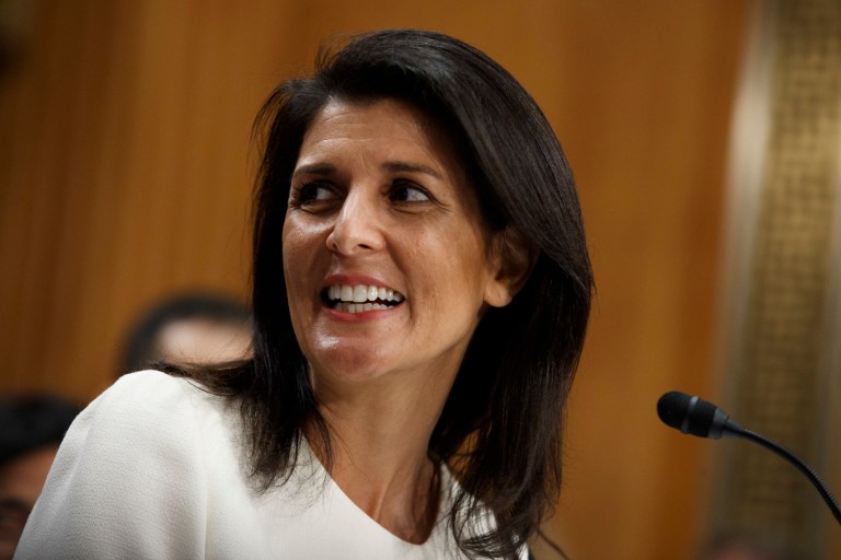 Gov. Nikki Haley, R-S.C., received all but two votes on the Senate Foreign Relations Committee (AP Photo/Evan Vucci)