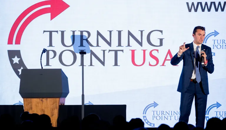 Turning Point USA founder Charlie Kirk speaks at their Young Women's Leadership Summit.