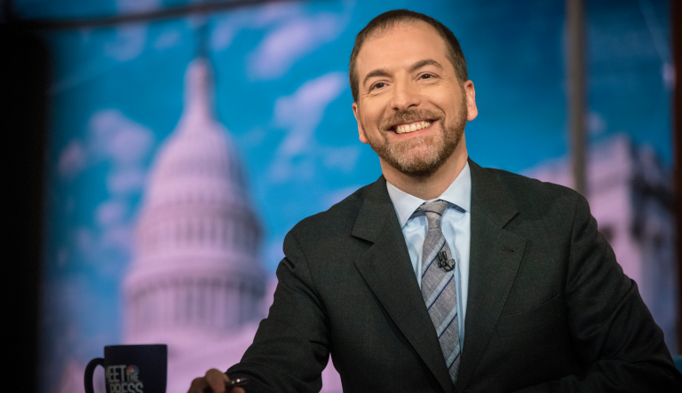 In this Nov. 17, 2019 photo released by NBC, Moderator Chuck Todd appears on "Meet the Press" in Washington. A special âMeet the Pressâ episode on disinformation in politics is scheduled for Dec. 29. Marty Baron, executive editors of The Washington Post, and Dean Baquet, of The New York Times, are scheduled to be interviewed. (William B. Plowman/NBC via AP)
