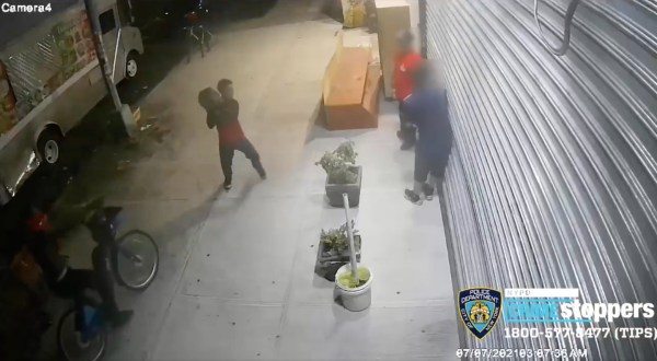 NYPD hunting for suspect seen on video hurling cinder block at man’s head