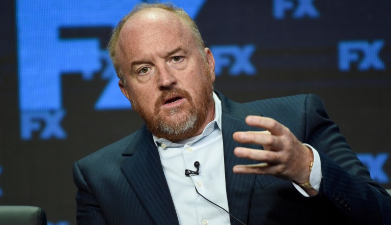 FILE- In this Aug. 9, 2017, file photo, Louis C.K., co-creator/writer/executive producer, participates in the "Better Things" panel during the FX Television Critics Association Summer Press Tour at the Beverly Hilton in Beverly Hills, Calif. 