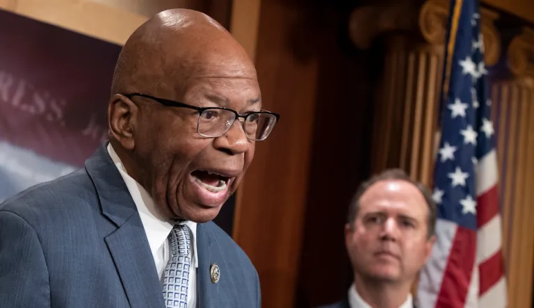 Rep. Elijah Cummings, D-Md., and Rep. Adam Schiff, D-Calif., speak to reporters on Capitol Hill in Washington, Thursday, June 14, 2018.