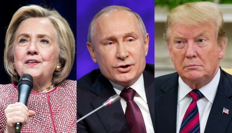 Hillary Clinton, Vladimir Putin, Donald Trump.
