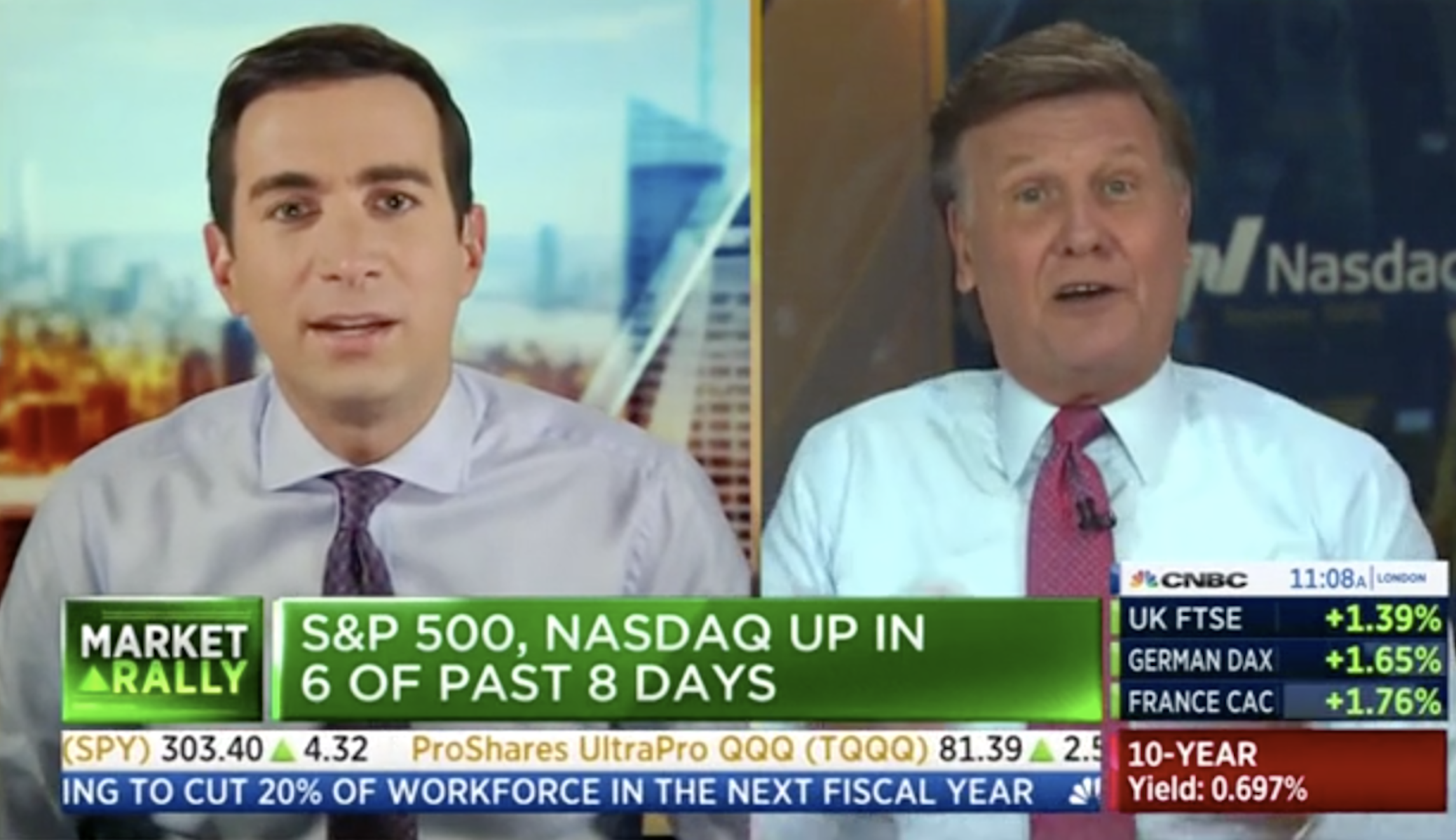 ‘All you did was try to help your friend, the president!’: CNBC panel explodes over stock market rally