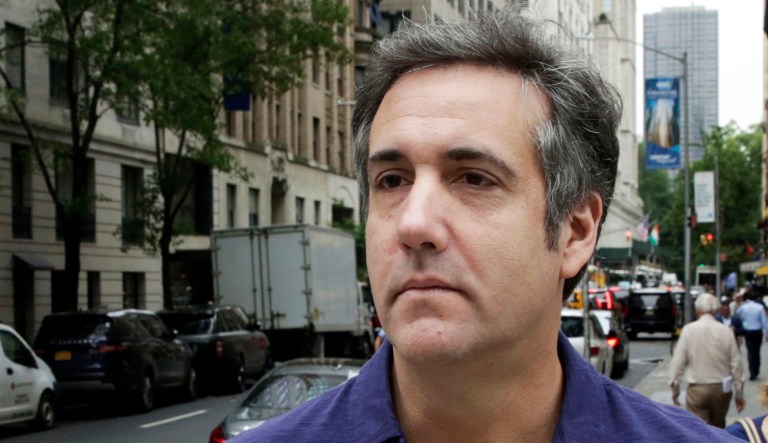 Michael Cohen, formerly a lawyer for President Trump, leaves his hotel in New York.
