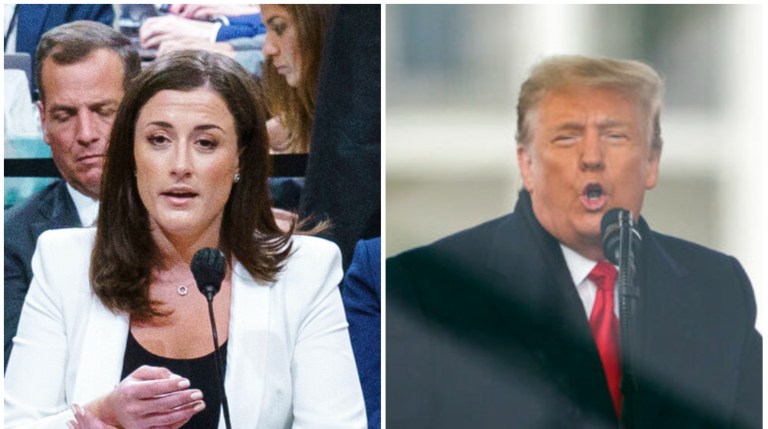 Cassidy Hutchinson and Donald Trump.