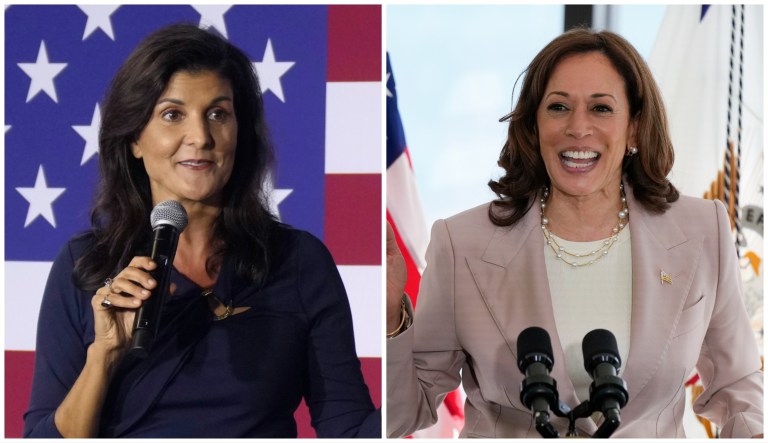 Republican Presidential candidate Nikki Haley and Vice President Kamala Harris