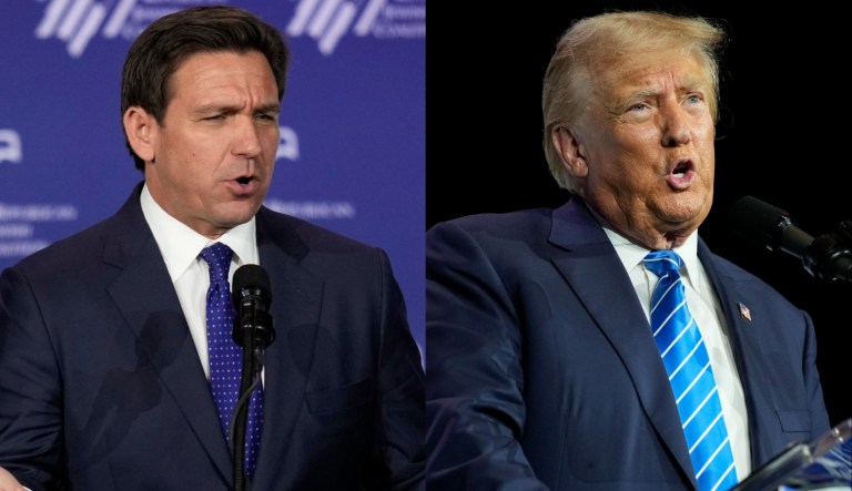 Gov. Ron DeSantis (R-FL) and former President Donald Trump.