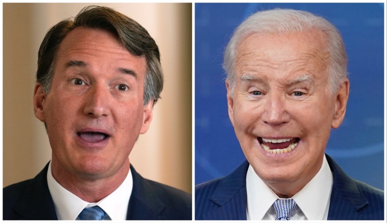 Glenn Youngkin and Joe Biden.